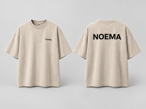 02 / NOEMA LOGO TEE – Sand / Off White – Vorder- und Rückseite