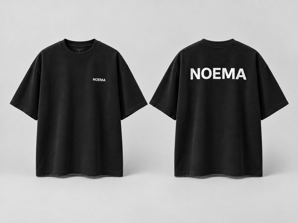 03 / NOEMA LOGO TEE – Black – Vorder- und Rückseite