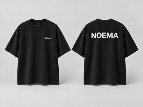 03 / NOEMA LOGO TEE – Black – Vorder- und Rückseite