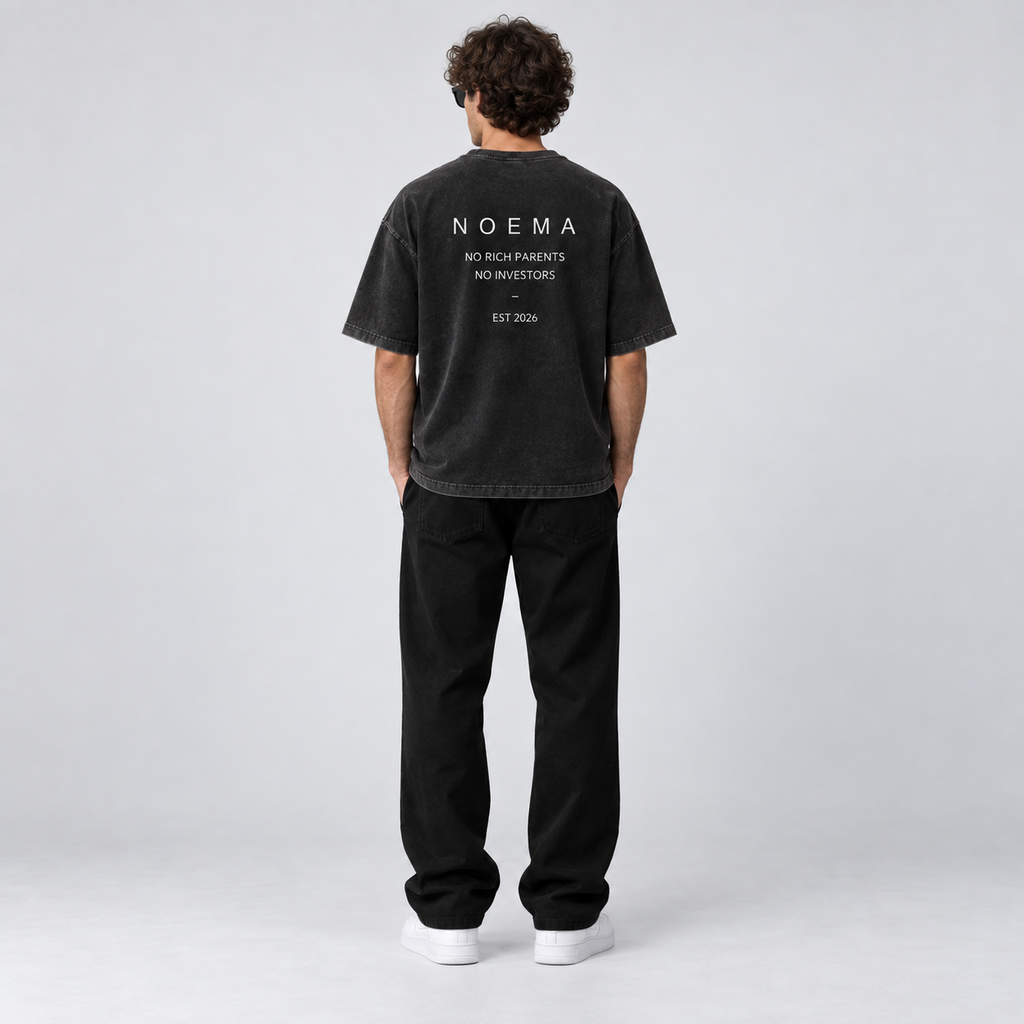 05 / NO RICH PARENTS – Washed Black – Model Rückseite