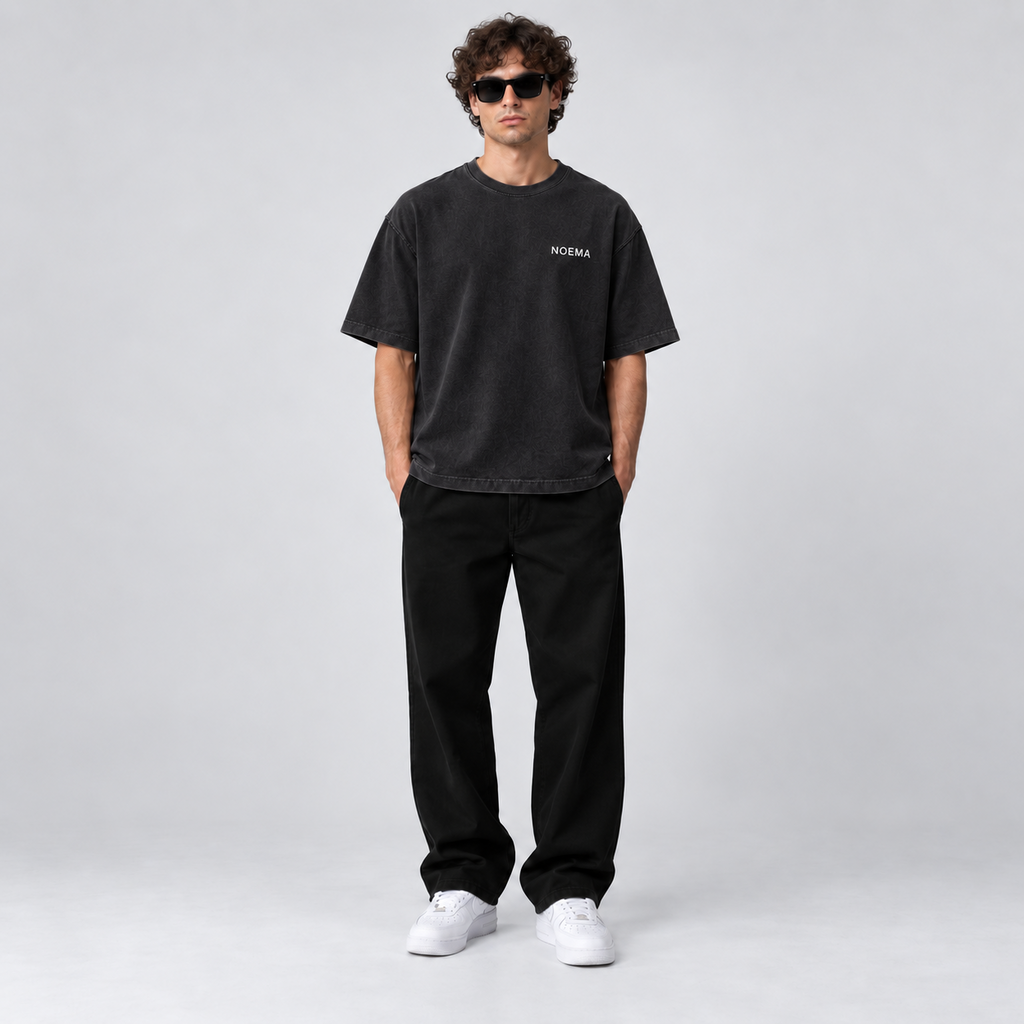 05 / NO RICH PARENTS – Washed Black – Model Vorderseite